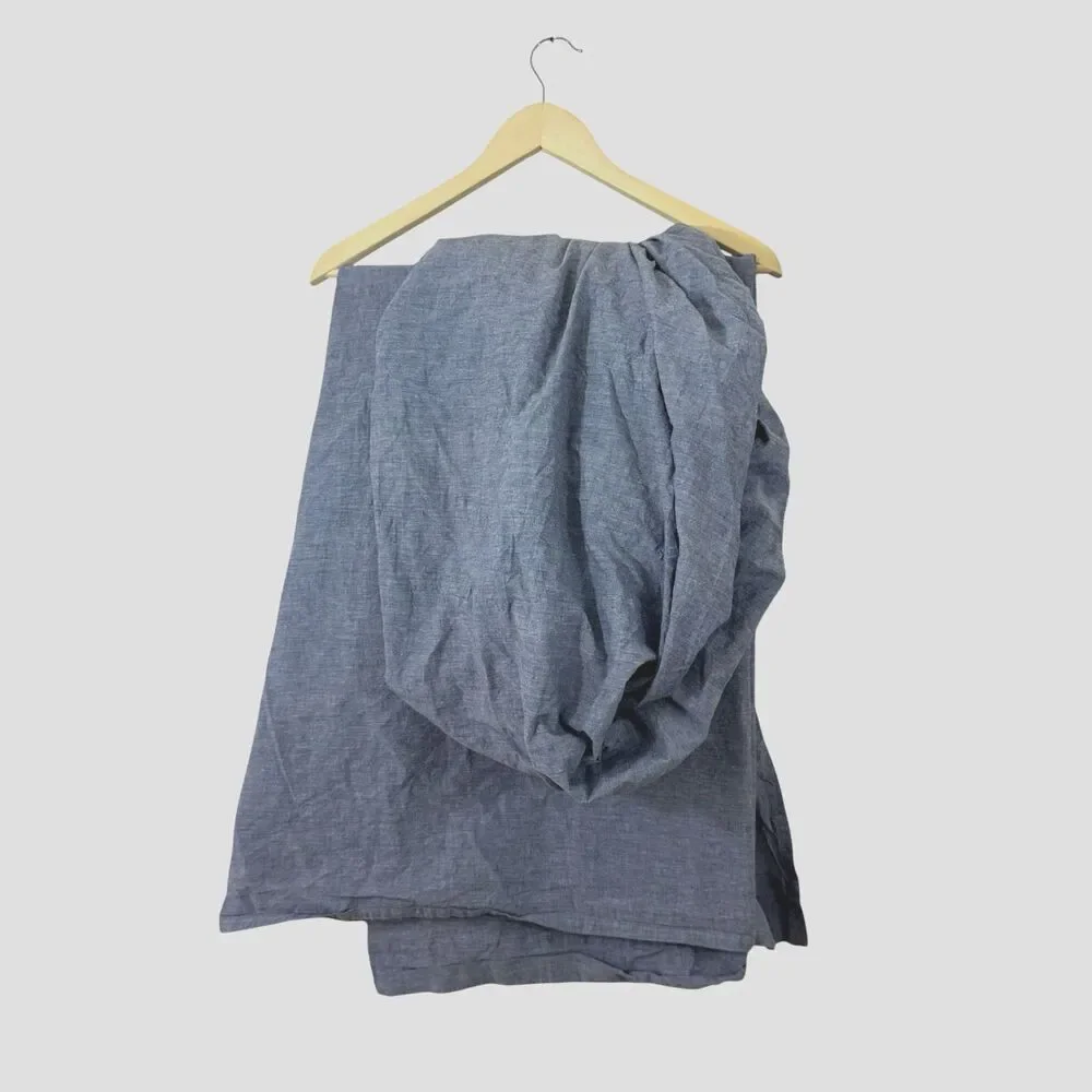 Pottery Barn PB Teen Organic Chambray Sheet Set Blue XL Twin Top & Bottom READ